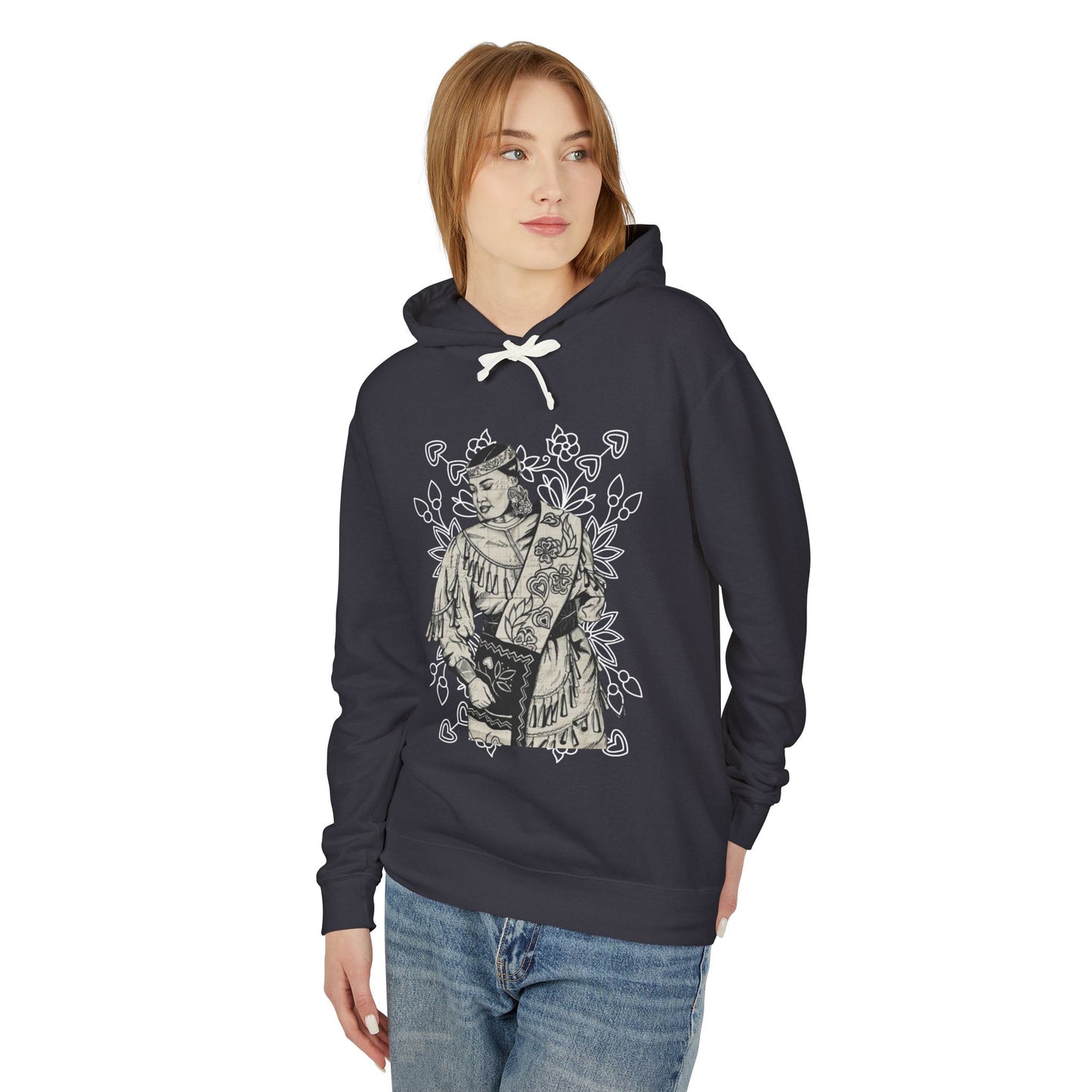 Ledger & Floral Unisex Lightweight Hooded Sweatshirt