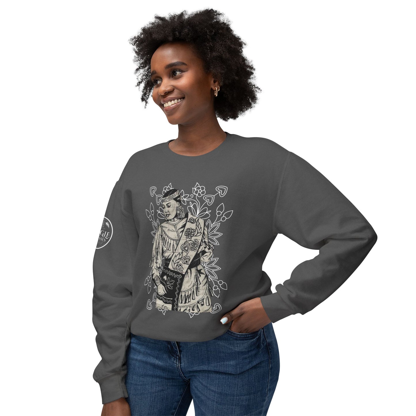 Ledger & Floral Unisex Lightweight Crewneck Sweatshirt