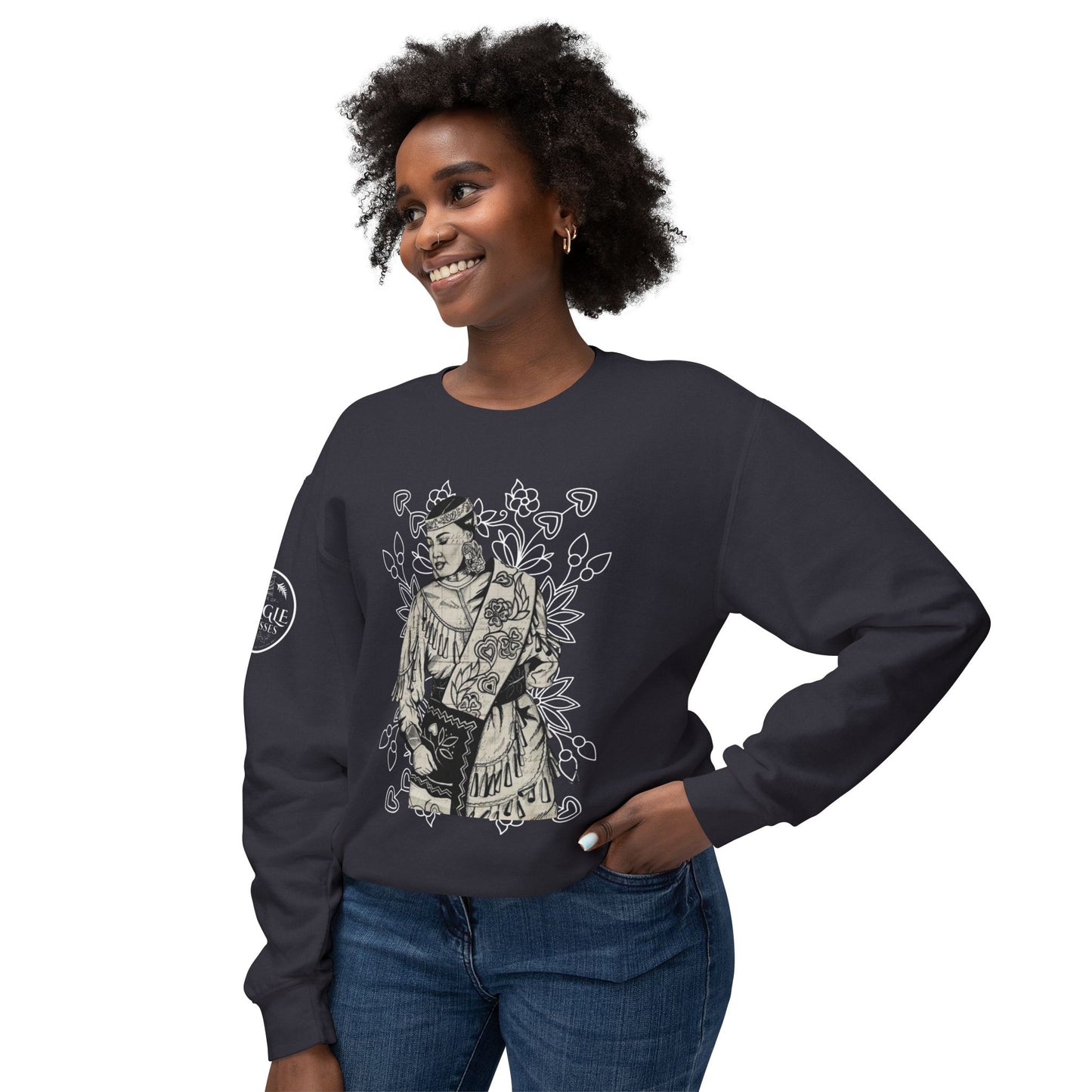 Ledger & Floral Unisex Lightweight Crewneck Sweatshirt